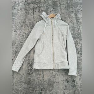 EUC lululemon scuba hoodie plush heathered bone gold size 10